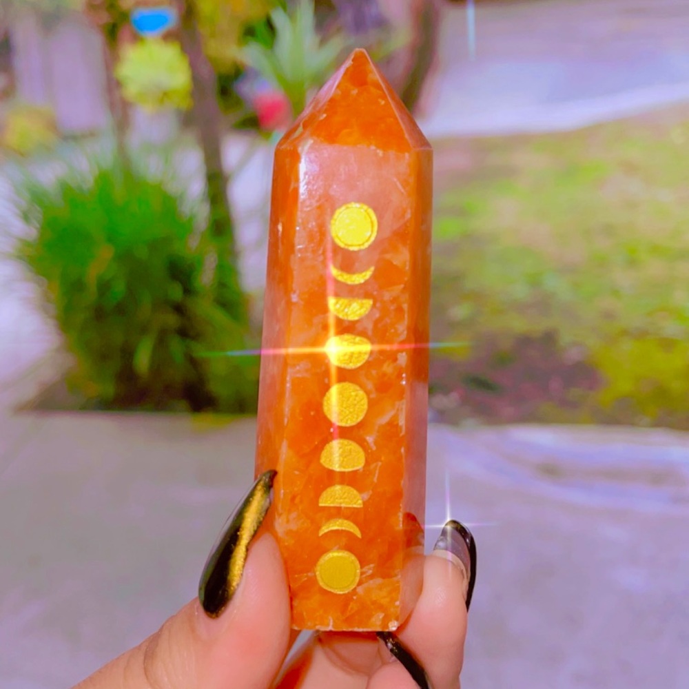 Sunstone moon phase crystal tower